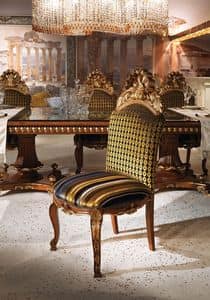 Hermitage B/2071/C, Sedia classica di lusso con seduta e schienale imbottiti