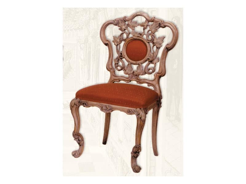 Sedia art. Sari, Sedia in legno con seduta imbottita, stile Art Deco