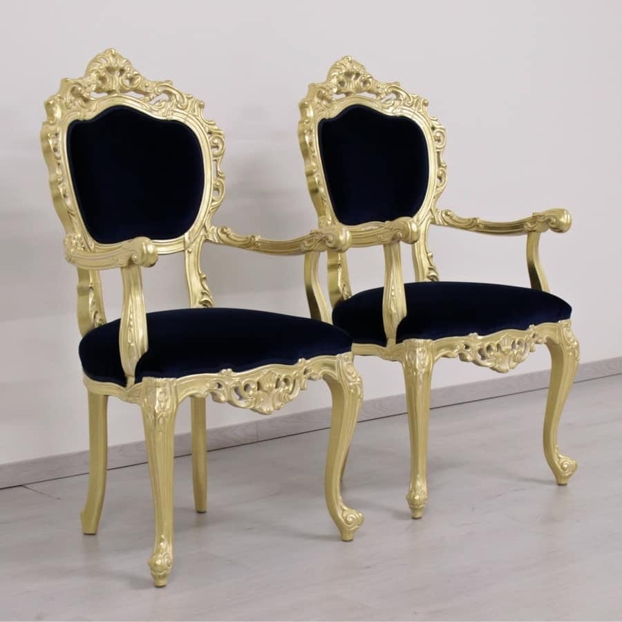 Sediolina luigi XV sedia musica legno massello foglia oro tessuto damascato cham 