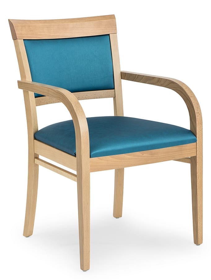 Poltrona Da Lettura Accent Mid-Century In Tessuto Lino Beige - Sedia Imbottita Con Bottoni E Gambe In Betulla, Ergonomica E Portata 124kg Per Soggiorno