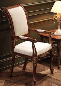 Prestige Lux Art. C50611, Sedia capotavolo da pranzo con braccioli, stile classico