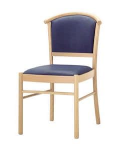 C10, Sedia in legno, seduta e schienale imbottiti, per uso contract