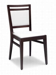 Solange, Sedia in legno con seduta e schienale imbottiti