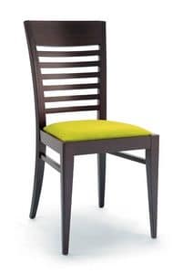 185, Sedia in legno di faggio con sedile imbottito