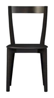 Sedia nera moderna per la cucina, sedia in legno per bar e ristorante