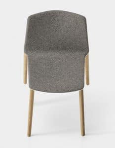 Rama Wood Base padded, Sedia imbottita design con gambe in legno