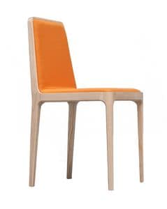 Tiptap sedia, Sedia design, imbottita in legno, solida, per uso contract