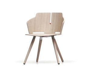 PRIMA PR2, Sedia design in legno per collettivit, per aree comuni