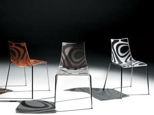 Wave sedia, Sedia design in metallo con seduta in tecnopolimero