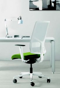 11522 Sax, Elegante sedia ufficio con base bianca