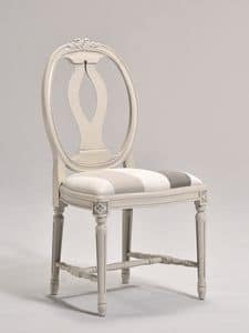 GUSTAVIA sedia 8116S, Sedia in stile gustaviano con schienale ovale