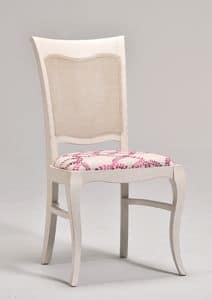 MILUNA sedia 8127S, Sedia in stile classico con sedile e schienale imbottiti