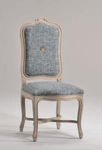 ELISABETH sedia 8492S, Sedia con alto schienale imbottito, stile classico