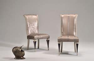 JUSTINE sedia 8361S, Sedia imbottita, in stile classico, in faggio, schienale alto