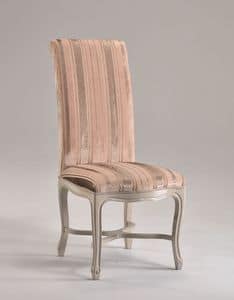 SISSI sedia 8491S, Sedia con alto schienale, imbottita con struttura in legno