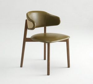 Marie, Sedia in legno, con retro schienale in paglia di Vienna