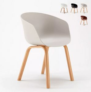 Sedie con Cuscino Tessuto Design Scandinavo Tulip Nordica Plus per Cucina e Bar SNP635F, Sedia dal design scandinavo