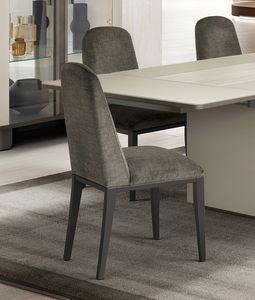 PERLA sedia, Sedia da pranzo imbottita, con gambe in legno