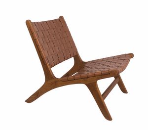 Remix 0535, Sedia relax in teak e pelle