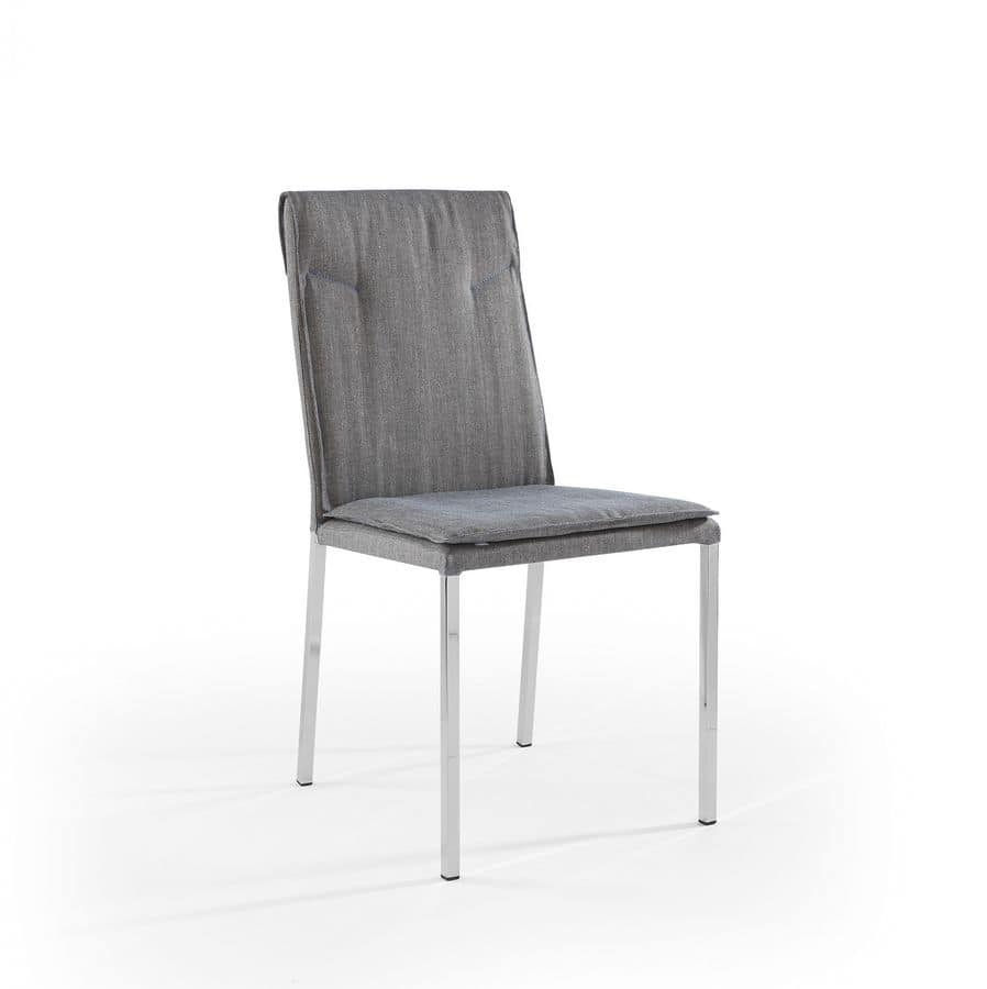 Sedia con gambe cromate e scocca imbottita | IDFdesign