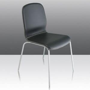 Glamour Up, Sedia ignifuga, con scocca imbottita e rivestita in pelle, adatta per uso contract