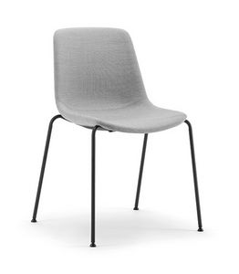 Java Soft 02 S, Sedia 4 gambe in metallo, imbottita