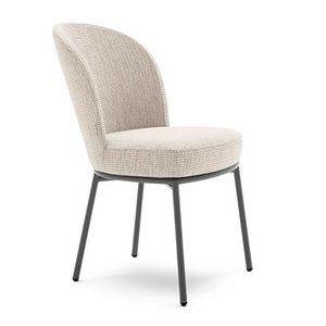 Rose 03911, Sedia in metallo, imbottita, dal design contemporaneo