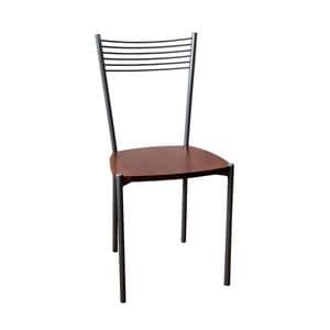 Ziva, Sedia con struttura in metallo, seduta in multistrato