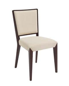 C37, Sedia in legno, seduta e schienale imbottiti, per ambienti contract e domestici