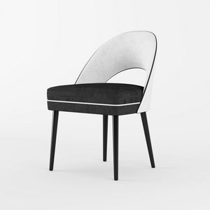 Tholos Chair 02 Art. ET0201, Sedia imbottita con gambe nere