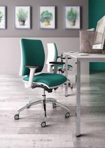 Sprint W, Elegante sedia operativa per ufficio, con finitura bianca
