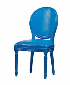 Rotondo outdoor, Sedia blu, plastificata per uso esterno