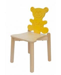 ANIMALANDIA - Bear, Divertenti sedie per bambini, schienale a forma di animale