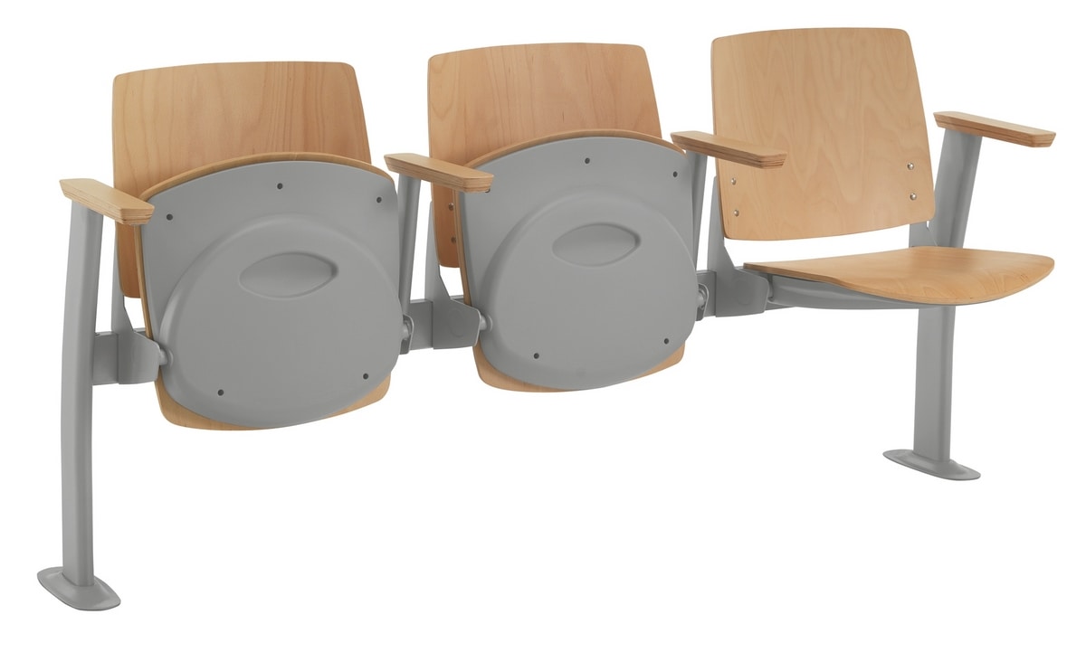 Q44 TIP-UP, Seduta con sedile ribaltabile per aule didattiche