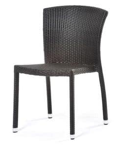 Cafeplaya sedia, Sedia in PVC intrecciato, economica, per esterni
