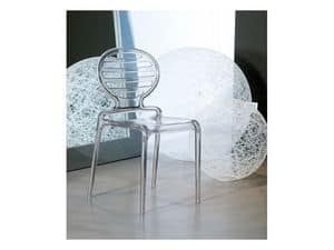Cokka sedia, Sedia moderna in policarbonato, impilabile, anche per esterno