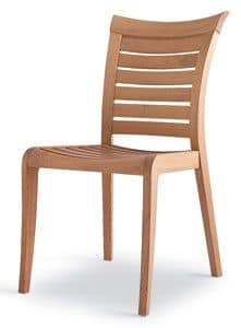 Mirage sedia, Sedia in legno con doghe orrizzontali, per esterno
