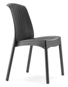 Olimpia Chair Trend, Sedia in tecnopolimero e alluminio, impilabile, anche per giardino