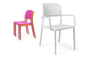 Riva / Riva Bistrot, sedia in polipropilene, sedia impilabile, sedia per esterno Giardino, Bar, Gelateria, Outdoor