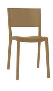 Stan - S, Sedia impilabile per esterni, sedia in plastica per giardino