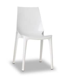 Vanity chair, Sedia design in policarbonato, impilabile, anche per giardino