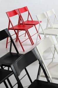 pocket coloured, Leggera sedia pieghevole, disponibile in rosso, nero e bianco