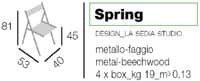 Spring, Sedia salva spazio, in metallo e faggio, per uso esterno