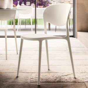 Abby, Sedia leggera ed impilabile, per spazi indoor ed outdoor