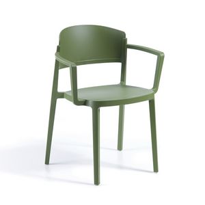 Abuela B, Sedia con braccioli impilabile in tecnopolimero