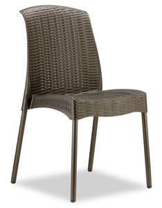 Olimpia Chair, Sedia in tecnopolimero ed alluminio, impilabile, anche per esterno