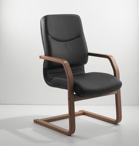 Paris V 531 wood, Elegante e comoda sedia visitatore ufficio
