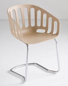Basket Chair CTL, Sedia visitatore, base in metallo, scocca in tecnopolimero