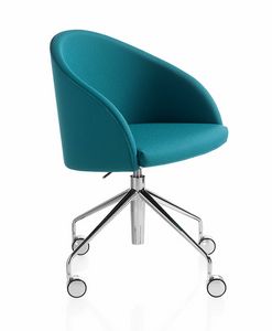 Kameo swivel, Poltrona su ruote, dal design essenziale