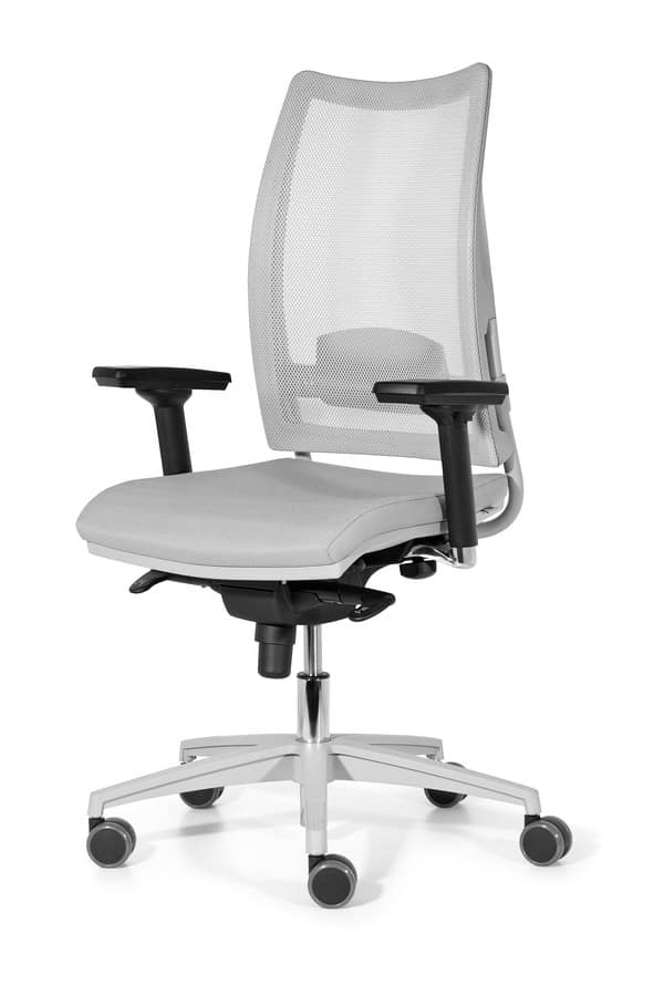 La Sedia Spagola Sanabria – Sedia Da Ufficio In Finta Pelle, Design Nordico, Bianco/grigio/rosa Con Ruote